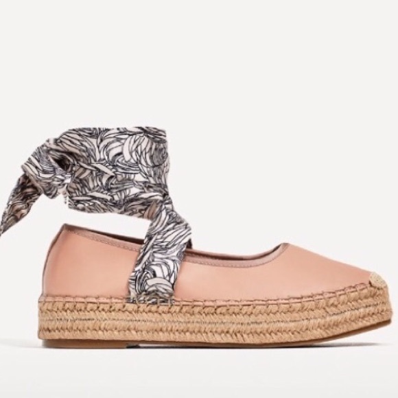 Zara Pink Lace-up Espadrille - Picture 3 of 10